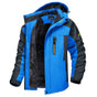 Men's hooded winter jacket with fleece lining and zipped pockets
