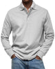 Men's long sleeve polo sweater with collar and button placket