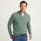 Men's quarter-zip sweater with stand collar and long sleeves