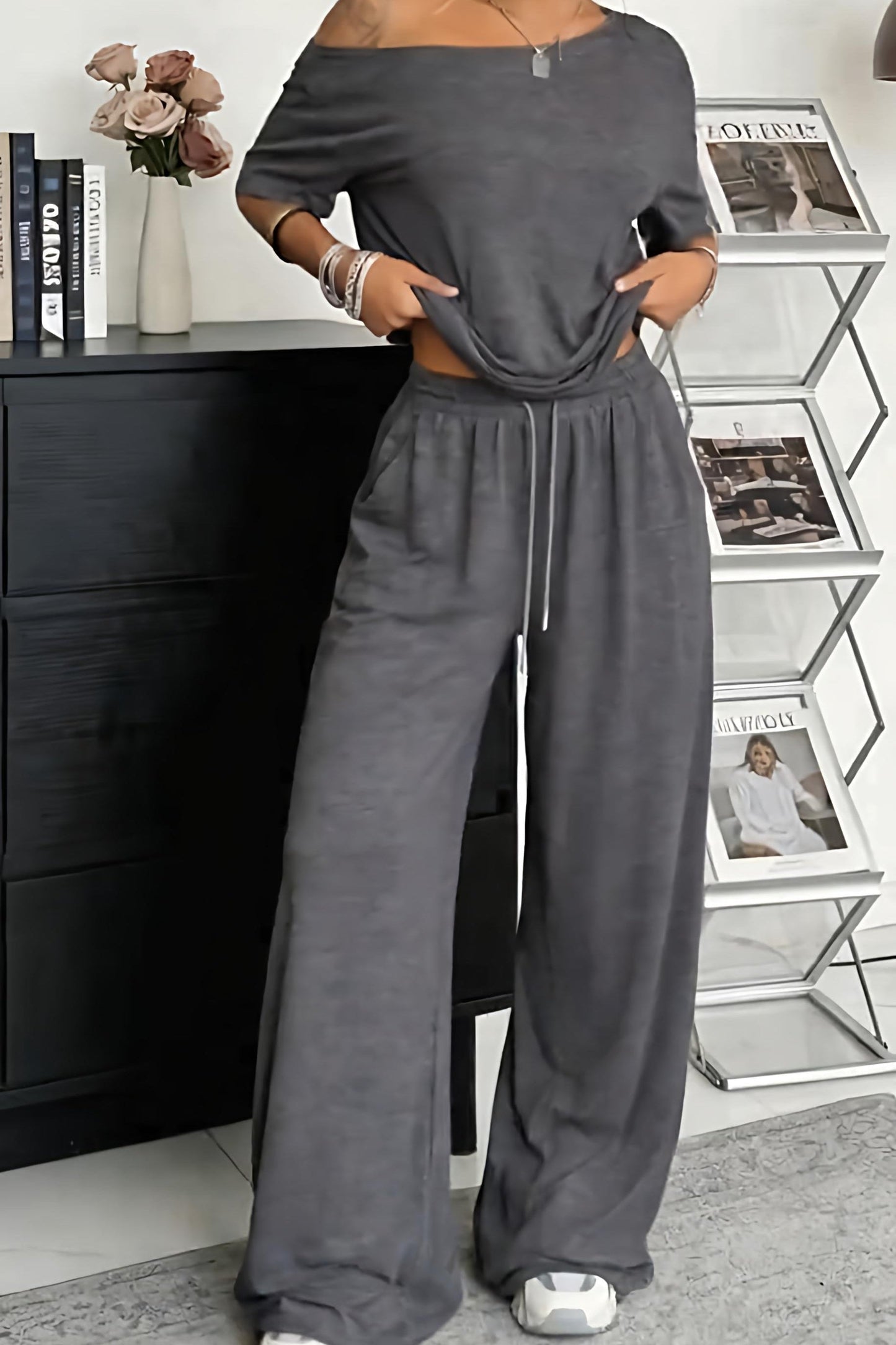 Rhea - Off-shoulder two-piece set