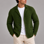 Men's knitted cardigan blazer with lapels, button front and patch pockets