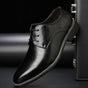 Men's pointed toe lace-up Oxford shoes with polished finish