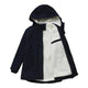 Women's hooded winter coat with contrasting lining and zip front