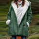 Women's hooded duffle coat with toggle fastenings and front pockets