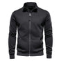 Men's high-neck zip sweatshirt with long sleeves and front pouch pockets