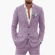 Men's Linen Suit Set – Two-Piece Button Blazer & Trousers Summer Holiday Suit 8