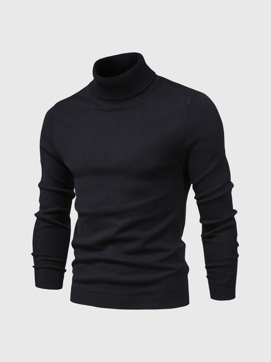 Men's long-sleeve ribbed turtleneck sweater