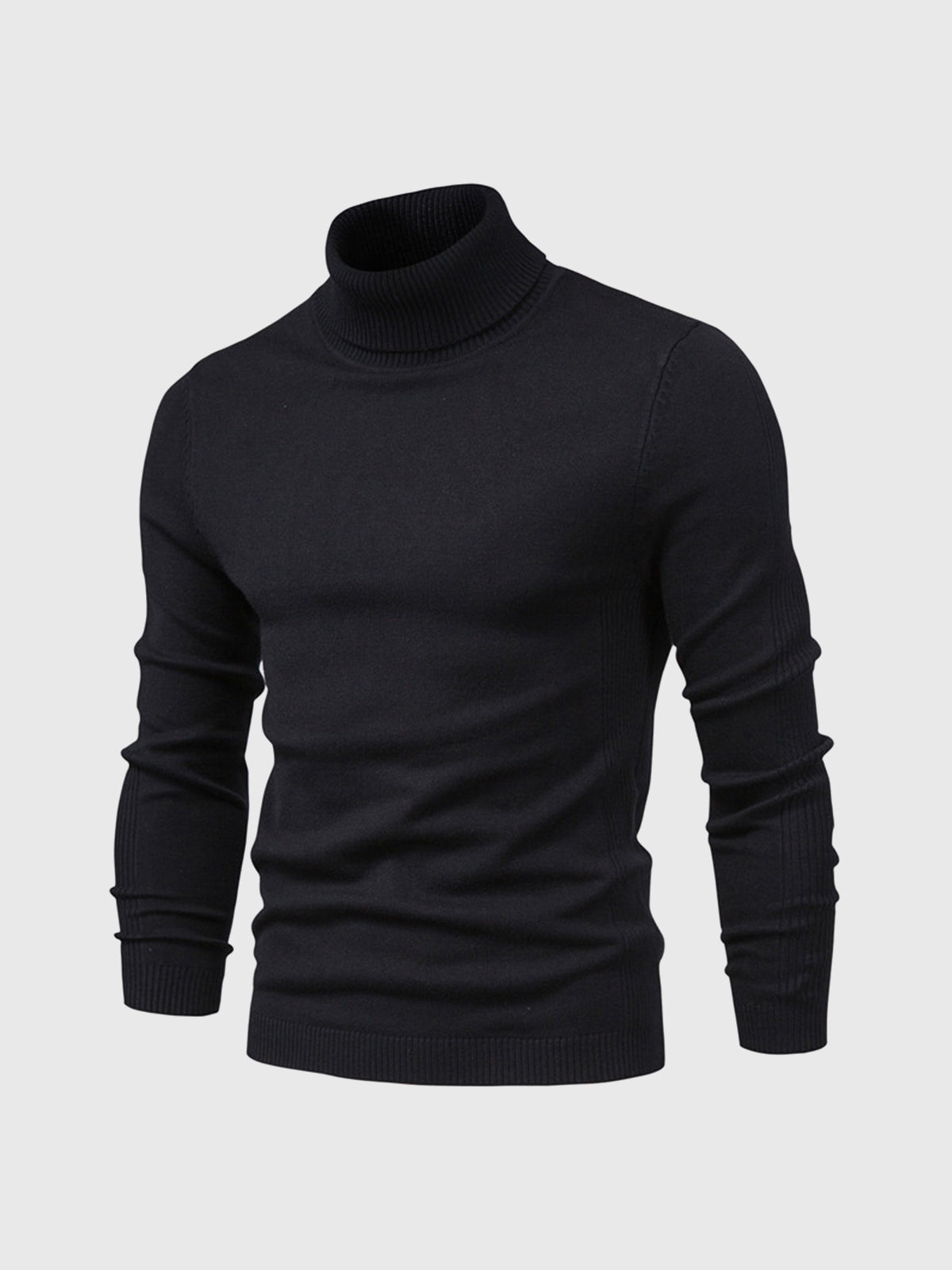 Men's long-sleeve ribbed turtleneck sweater