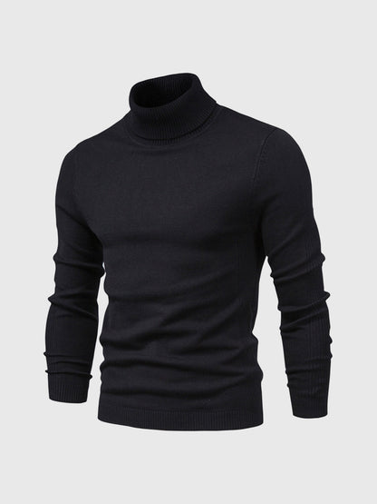 Men's long-sleeve ribbed turtleneck sweater