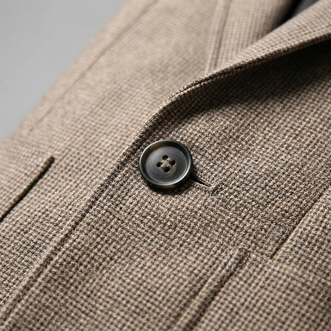 Men's slim textured blazer with notched lapels and two-button front