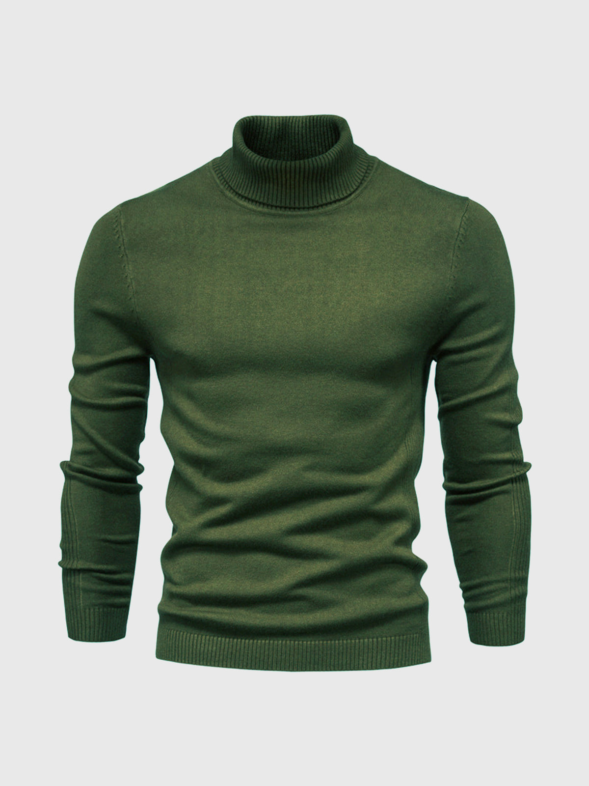 Men's long-sleeve ribbed turtleneck sweater