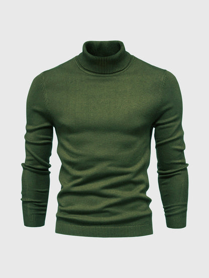 Men's long-sleeve ribbed turtleneck sweater