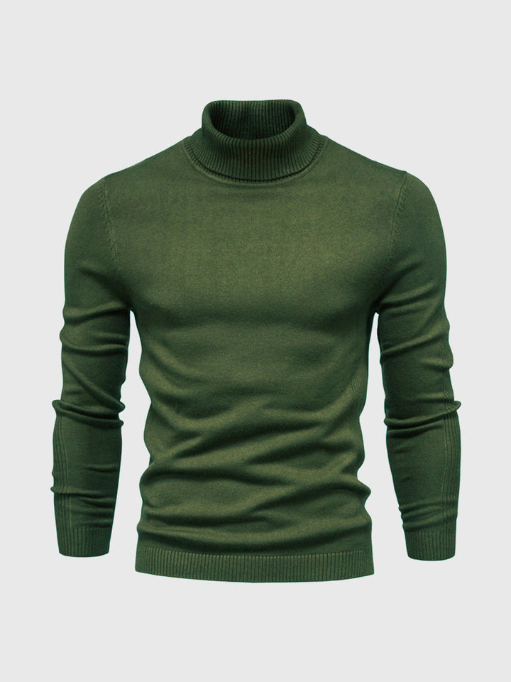Men's long-sleeve ribbed turtleneck sweater