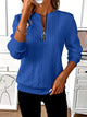 Women's textured cable knit sweater with crew neck and quarter zip