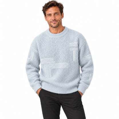 Unisex crew neck sweater with long sleeves and ribbed trims