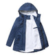Women's hooded winter coat with contrasting lining and zip front