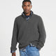 Men's ribbed half-zip sweater with mock neck and long sleeves