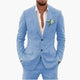 Men's Linen Suit Set – Two-Piece Button Blazer & Trousers Summer Holiday Suit 6