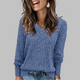 Women's V-Neck Long Sleeve Top — Relaxed Fit Everyday Top