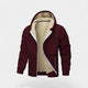 Men's hooded zip cardigan with contrasting sherpa-style lining