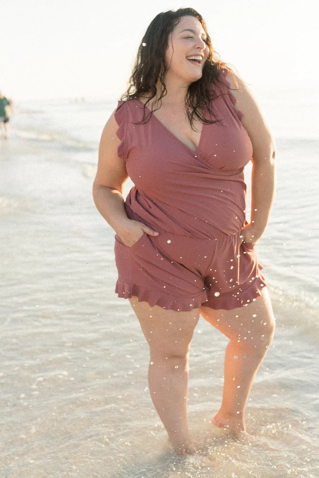 Celeste V Neck Swim Romper