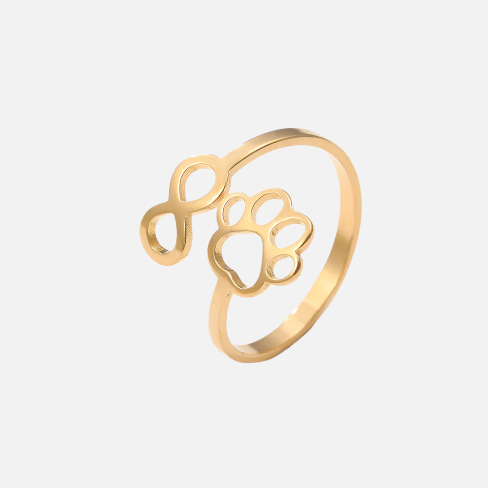 Aislinn Infinity Paw Ring 0