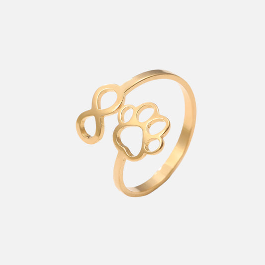 Aislinn Infinity Paw Ring 0