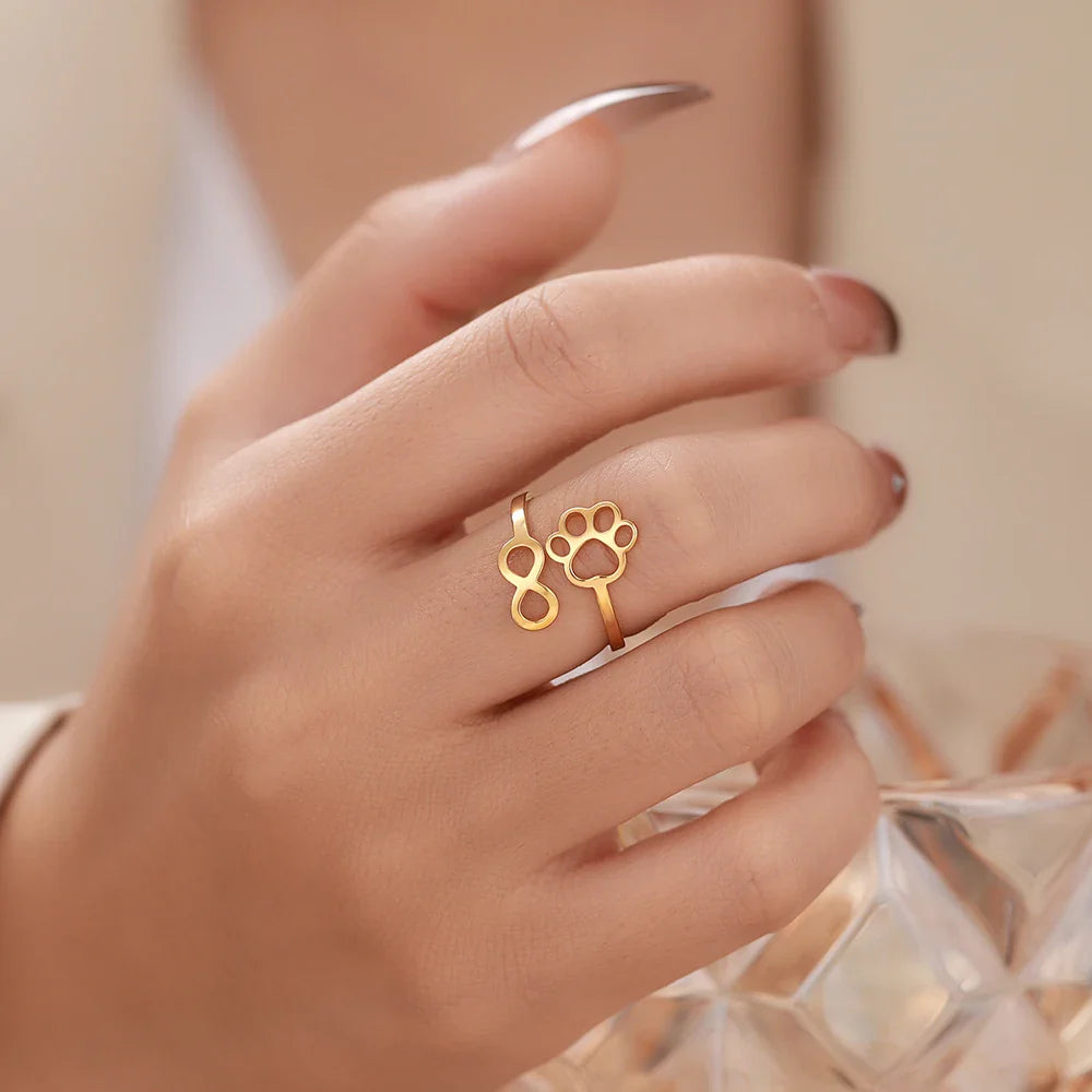 Aislinn Infinity Paw Ring 1