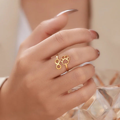 Aislinn Infinity Paw Ring 1
