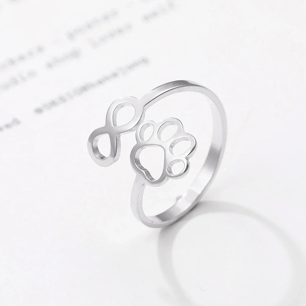 Aislinn Infinity Paw Ring 2
