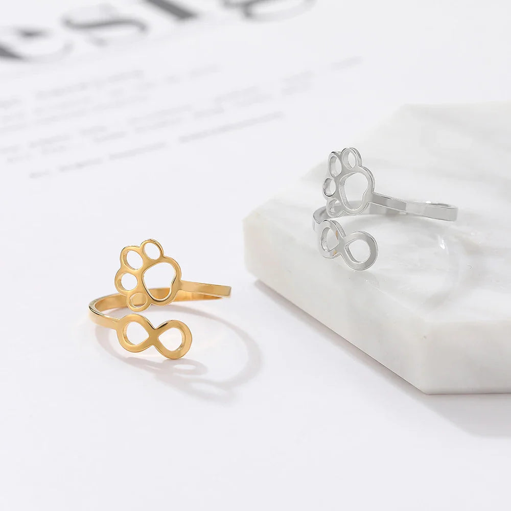 Aislinn Infinity Paw Ring 4