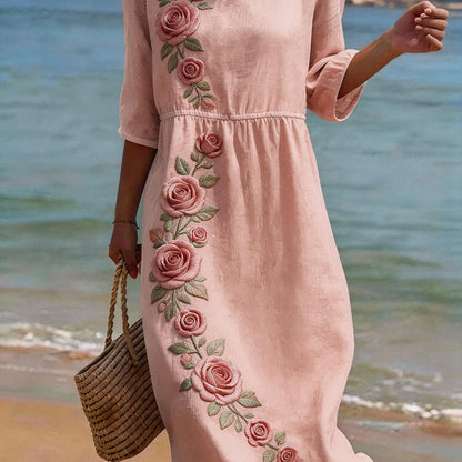 Amaris Floral Midi Dress 0