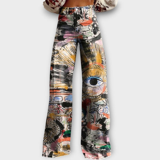 Aria Artistic Print Jeans 0