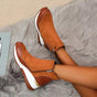 Women's ankle boots with side zippers, textured panels and wedge platform soles