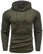 Men's hooded sweatshirt with long sleeves and ribbed shoulder panels