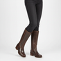 Women's knee-high boots with smooth panels, round toes and low block heels