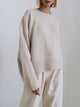 Women's oversized crewneck knit sweater with long sleeves