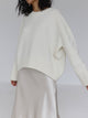 Women's oversized crewneck knit sweater with long sleeves