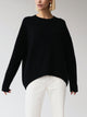 Women's oversized crewneck knit sweater with long sleeves
