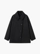 Women's oversized button coat with wide collar and front pockets