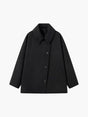 Women's oversized button coat with wide collar and front pockets