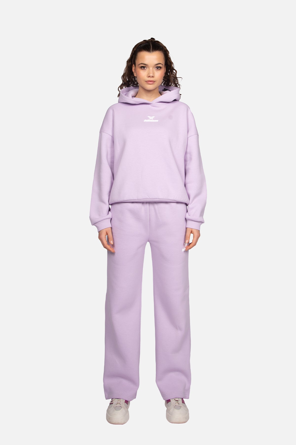 Sweat à capuche à logo lavande femme, col capuche, manches longues