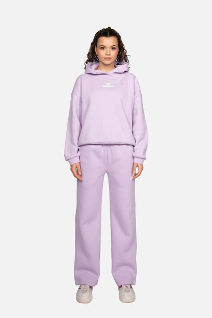 Sweat à capuche à logo lavande femme, col capuche, manches longues