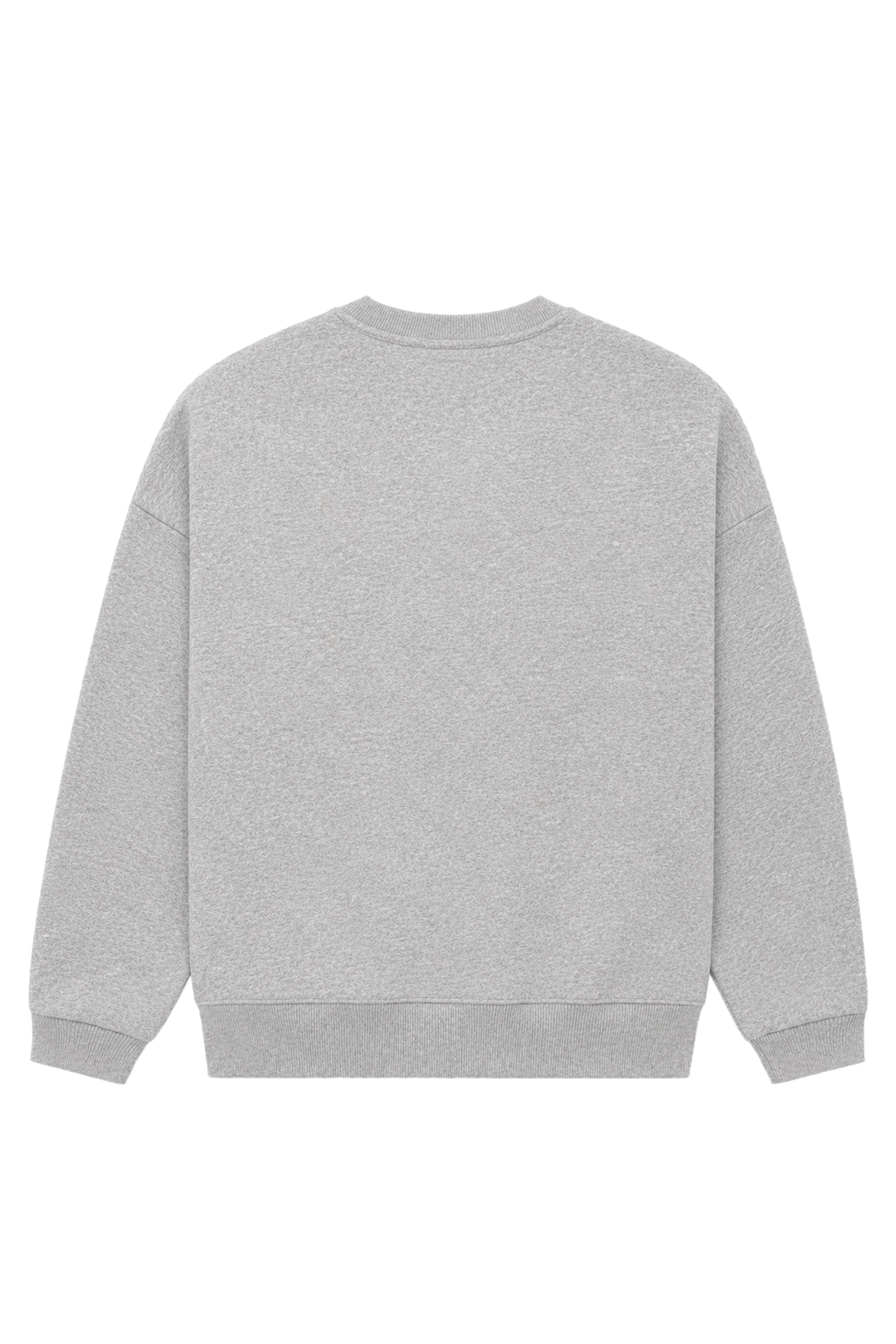 Women's gray crewneck sweatshirt with pink chest logo