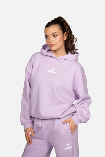 Sweat à capuche à logo lavande femme, col capuche, manches longues