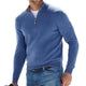 Men's plain quarter-zip knit sweater with stand collar