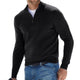 Men's plain quarter-zip knit sweater with stand collar