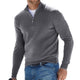 Men's plain quarter-zip knit sweater with stand collar