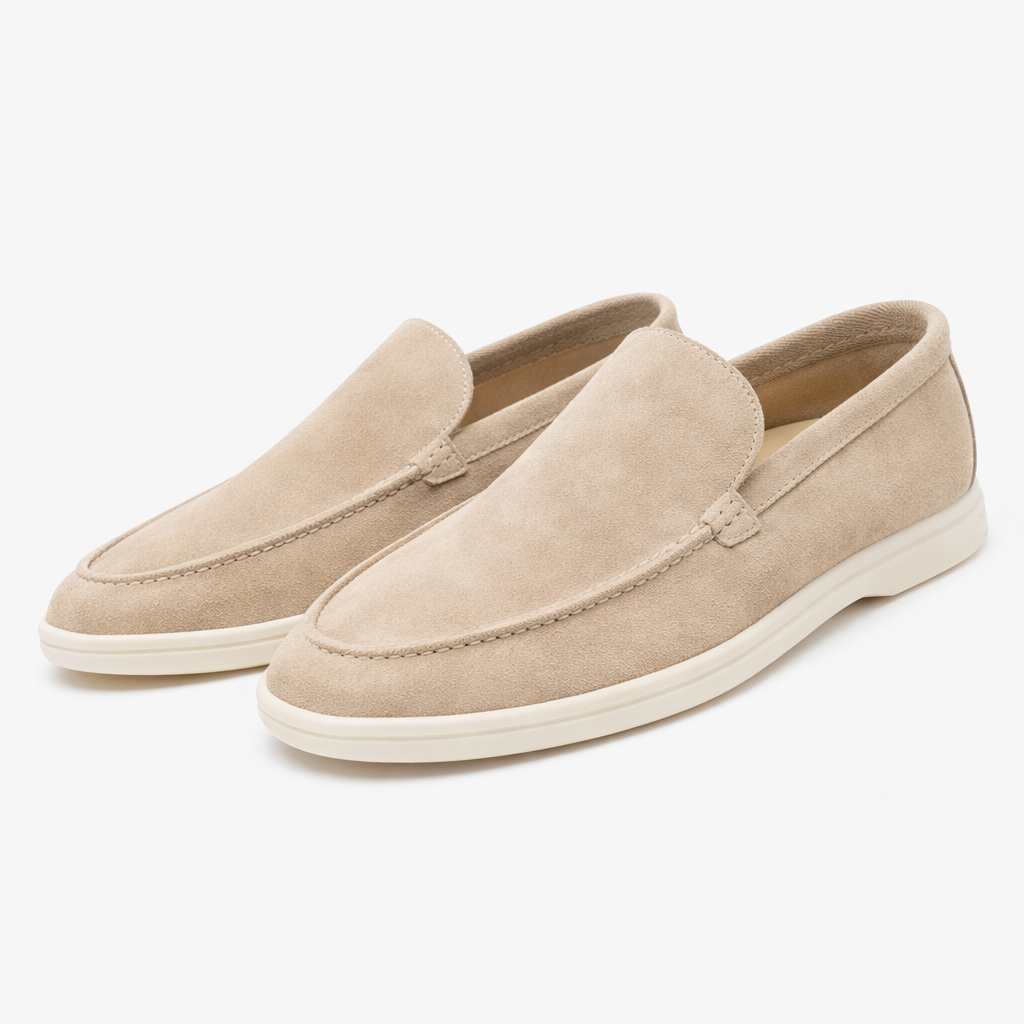 Moc-toe slip-on loafers with light soles