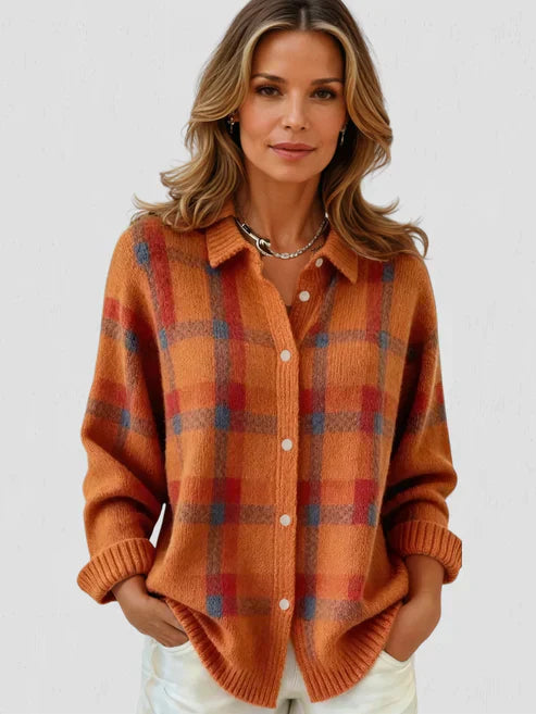 Bianca Retro Plaid Cardigan 0